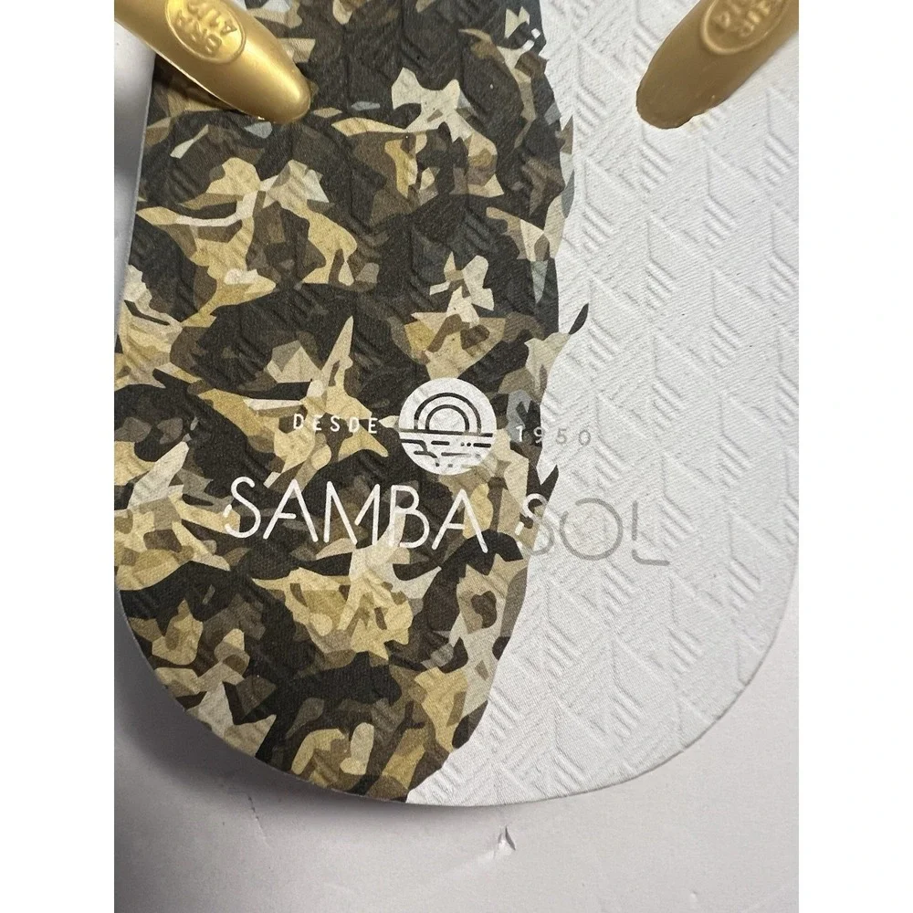 Samba sol Womens‎ Beach Flip Flops Pineapple Size 11-12